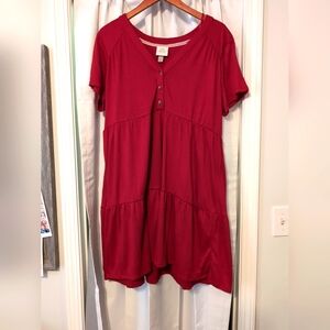 Knox Rose 3 Button Front Short Sleeve Swing Dress‎ Size XXL